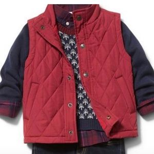 Janie and Jack boy red vest. Size 7-8